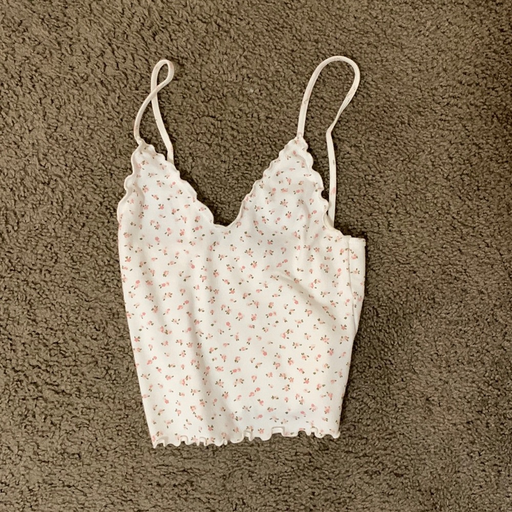 Brandy Melville Pink Floral Tank Top